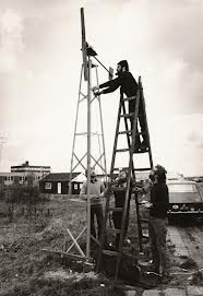 Chris Westra and his self-built wind turbine, 1972