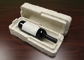 Ecovative's Mushroom® Packaging cradle wine shipper