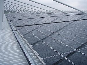 Solar panels on football stadium