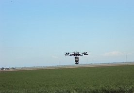 Drone demonstration on aerial pesticide application.