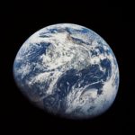 One of the first pictures of the Earth from space, taken by the crew of Apollo 8.