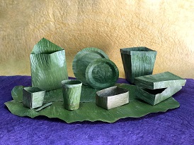 Products made from banana leaves. 