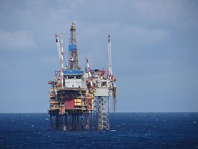Boorplatform op de Noordzee.