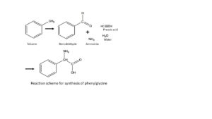 Reaction scheme for phenyl glycine